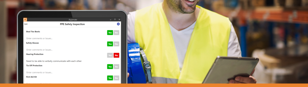 Appenate PPE Safety Inspection App Screenshot - Warehouse Safety Blog Post Banner