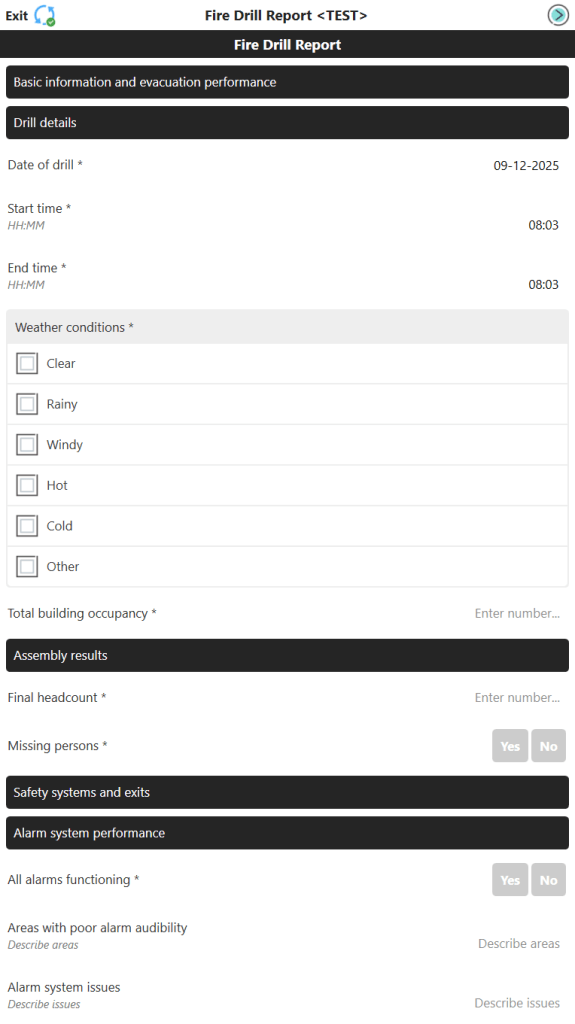 Fire Drill Checklist part 1.
