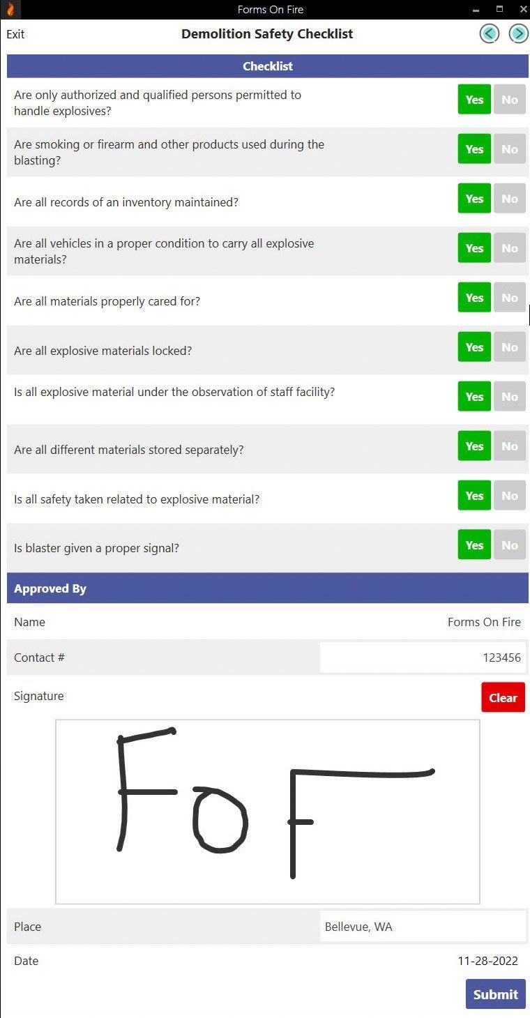 Demolition safety checklist example.