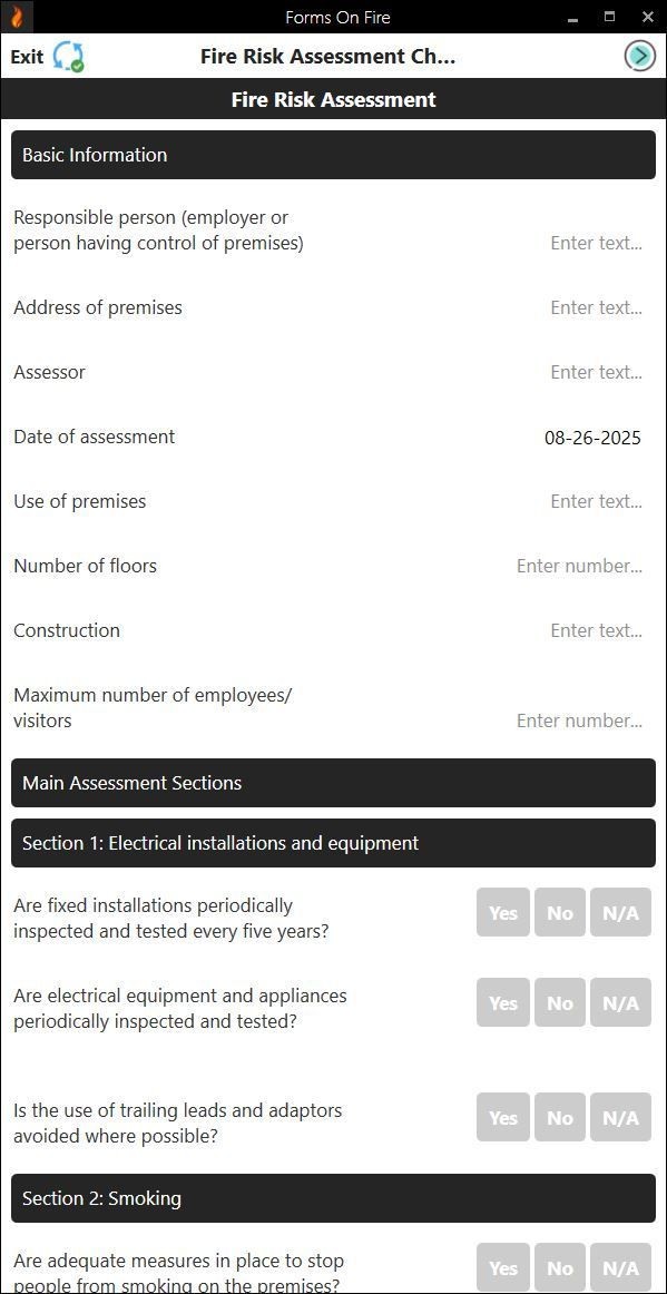 Fire risk assessment template part 1.