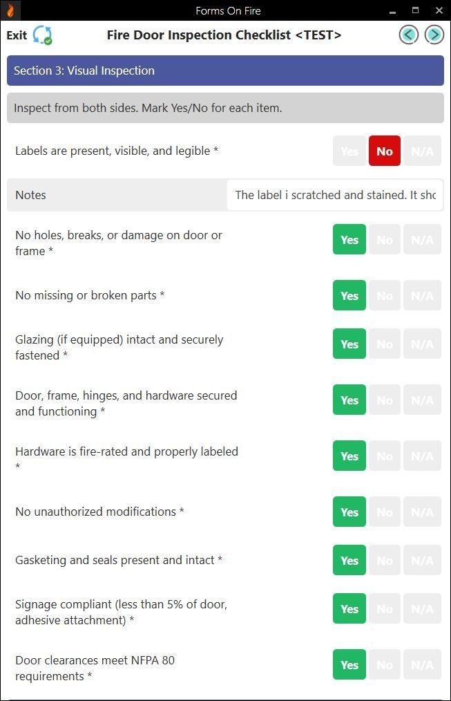 Fire Door Inspection Checklist screen 2.