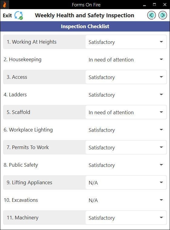 Weekly health and safety checklist part 2.