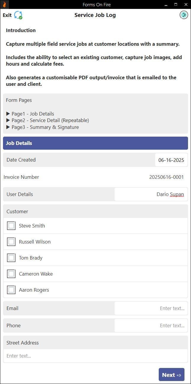 Field service report template part 1.