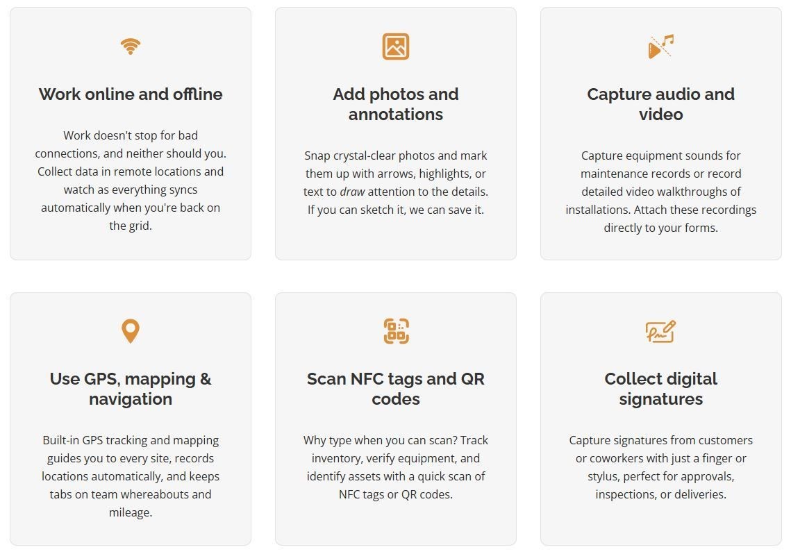 A screenshot of a website with a bunch of icons on it