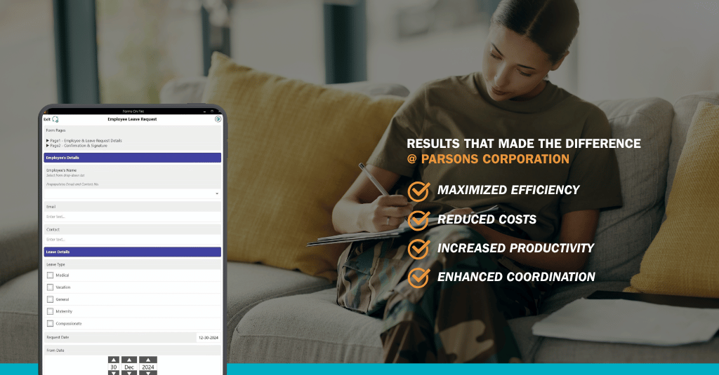 Appenate case study results for Parsons Corporation: maximized efficiency, reduced costs, increased productivity, and enhanced coordination.