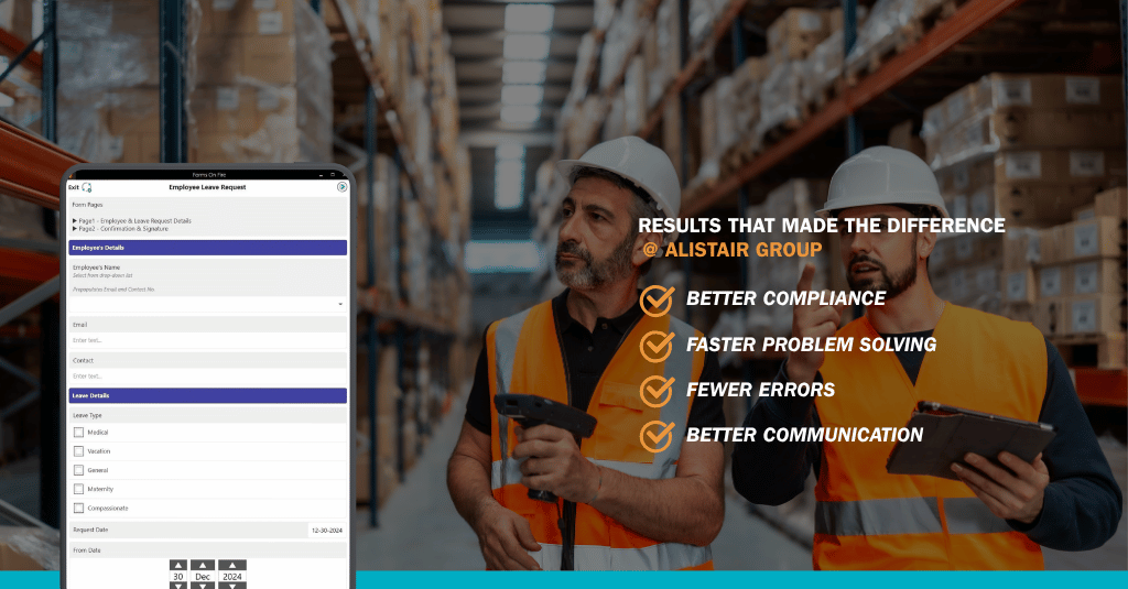 Appenate case study results for Alistair Group: better compliance, faster problem solving, fewer errors, and better communication.