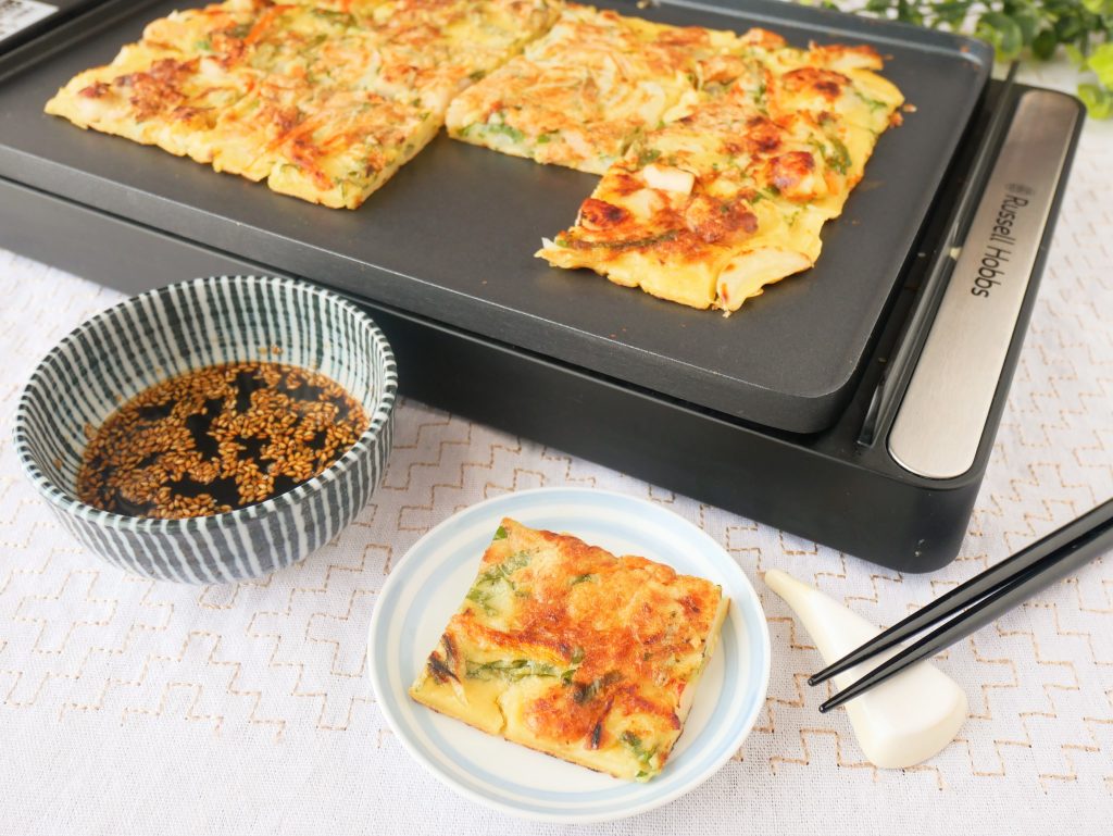 ベーシックホットプレートで焼いたチヂミとたれ