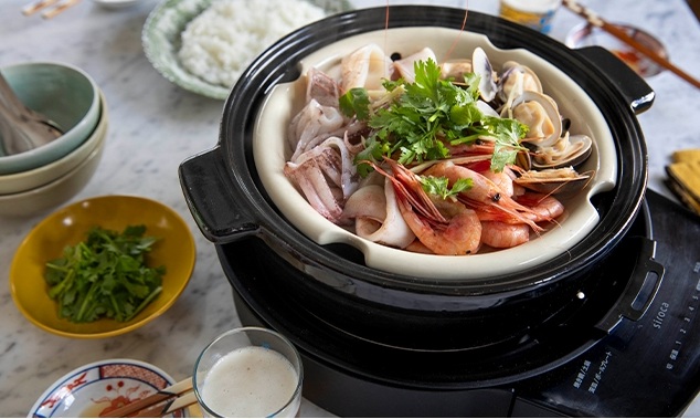 おうちいろりで作った蒸し料理