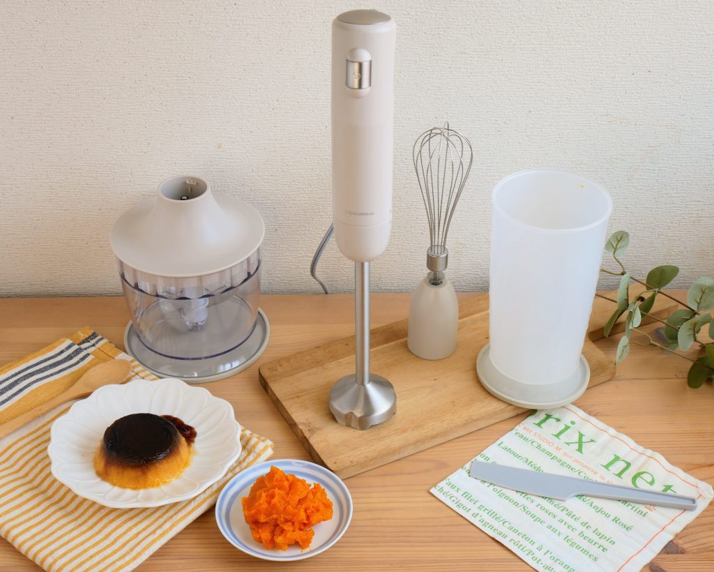 レコルトのハンディブレンダーとかぼちゃペースト、かぼちゃプリン