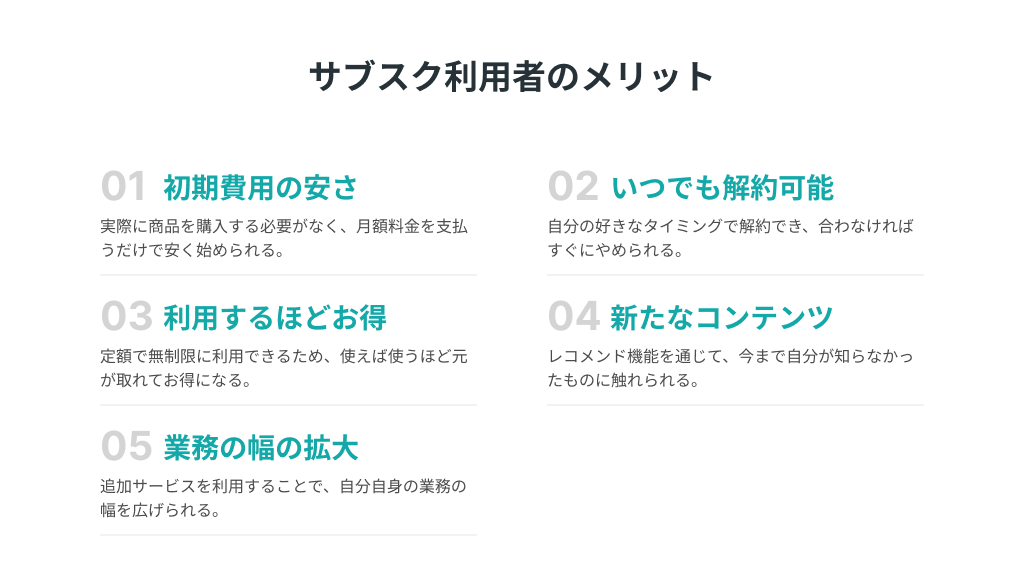 サブスク利用者のメリット