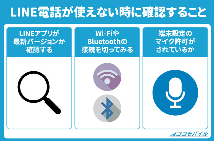 LINE電話が使えない時に確認すること