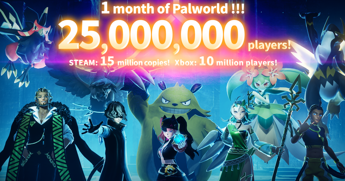 Palworld / パルワールド』が発売から約 1 か月で総プレイヤー数 2,500