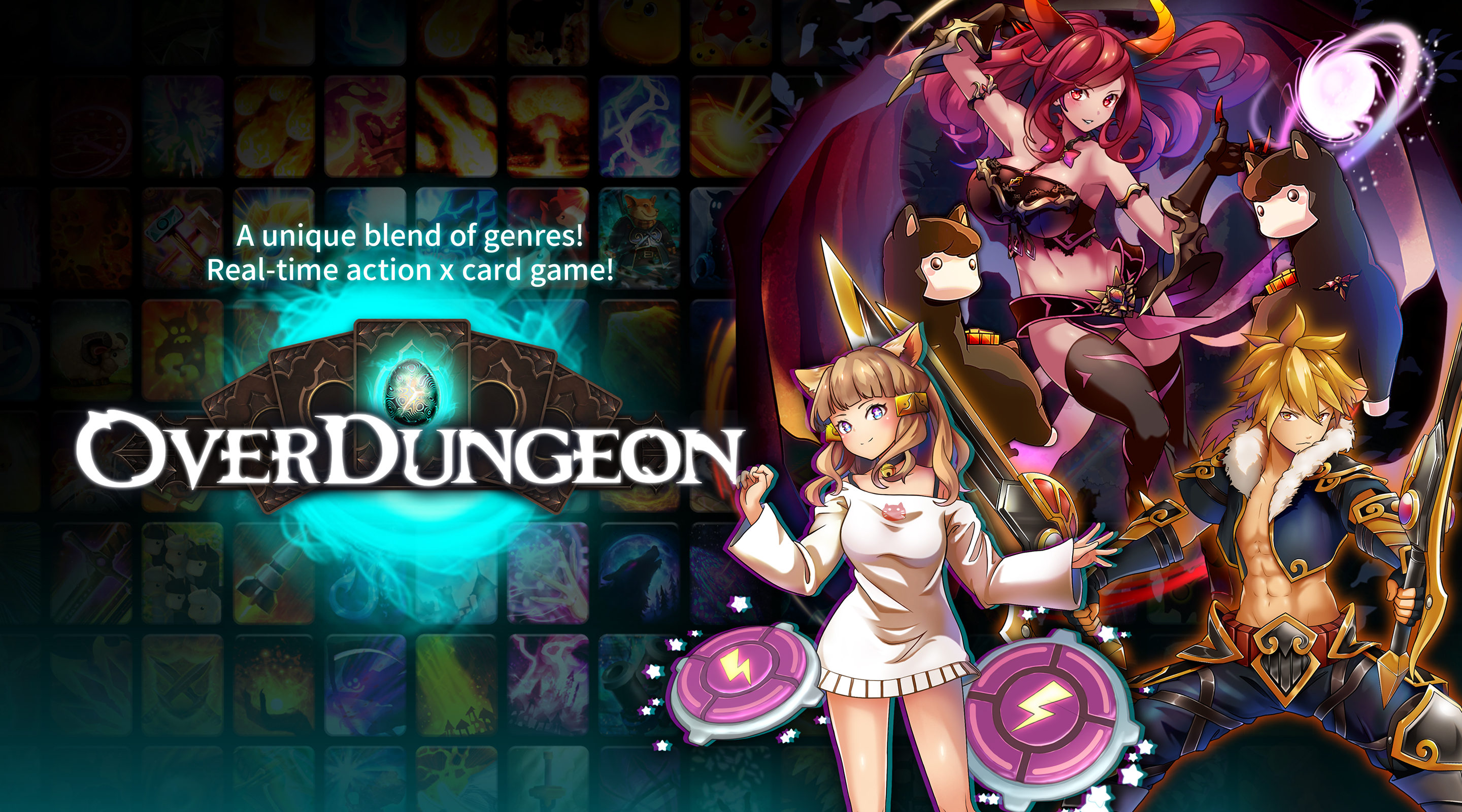 Real-time action x card game 'OVERDUNGEON'