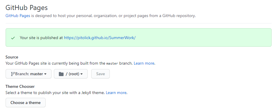 GitHub Pages published finish