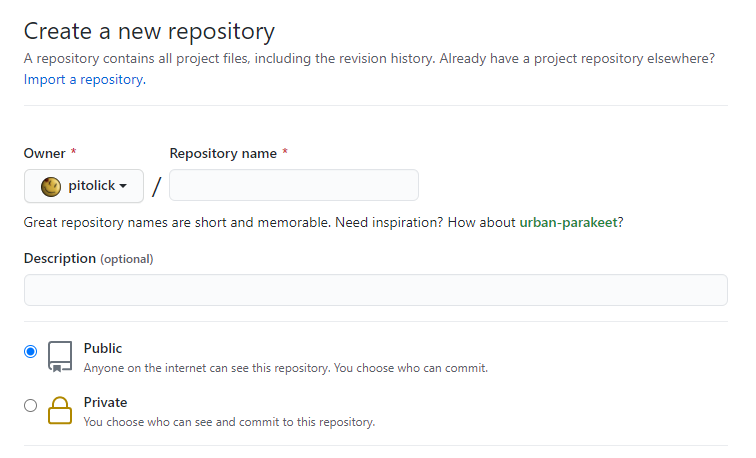 Create a new repository