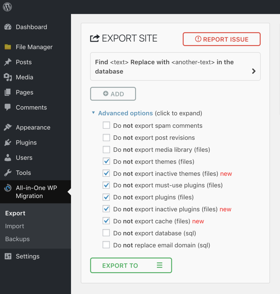 Help for when you encounter an error while migrating your site using the AIO plugin.