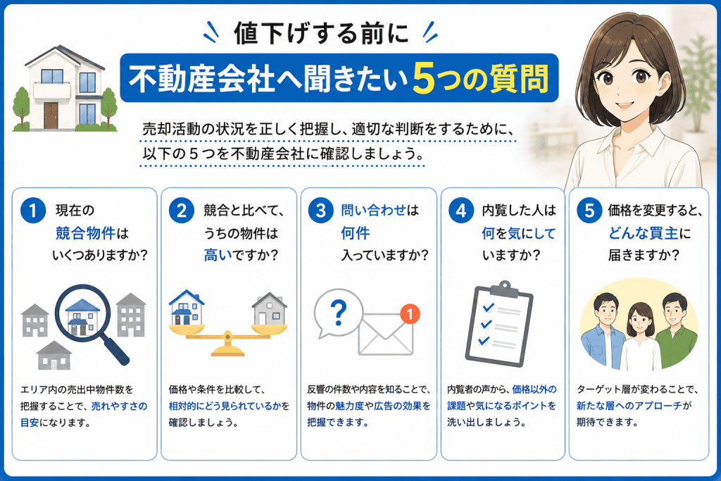 値下げする前に不動産会社へ聞きたい5つの質問
