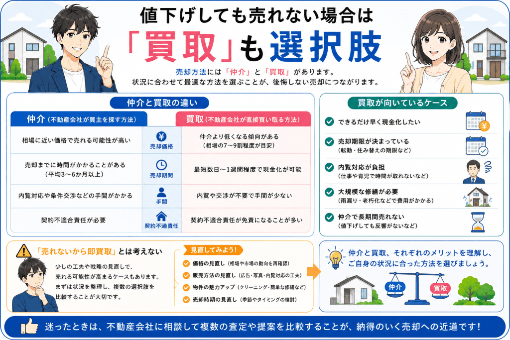値下げしても売れない場合は「買取」も選択肢
