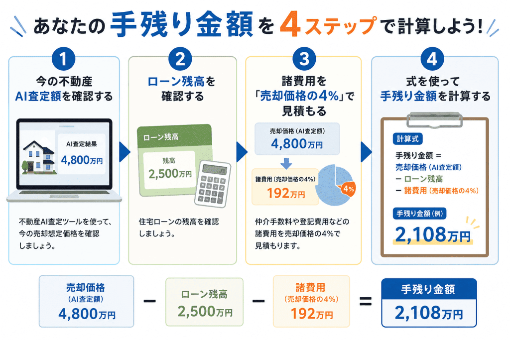 あなたの手残り金額を4ステップで計算しよう!