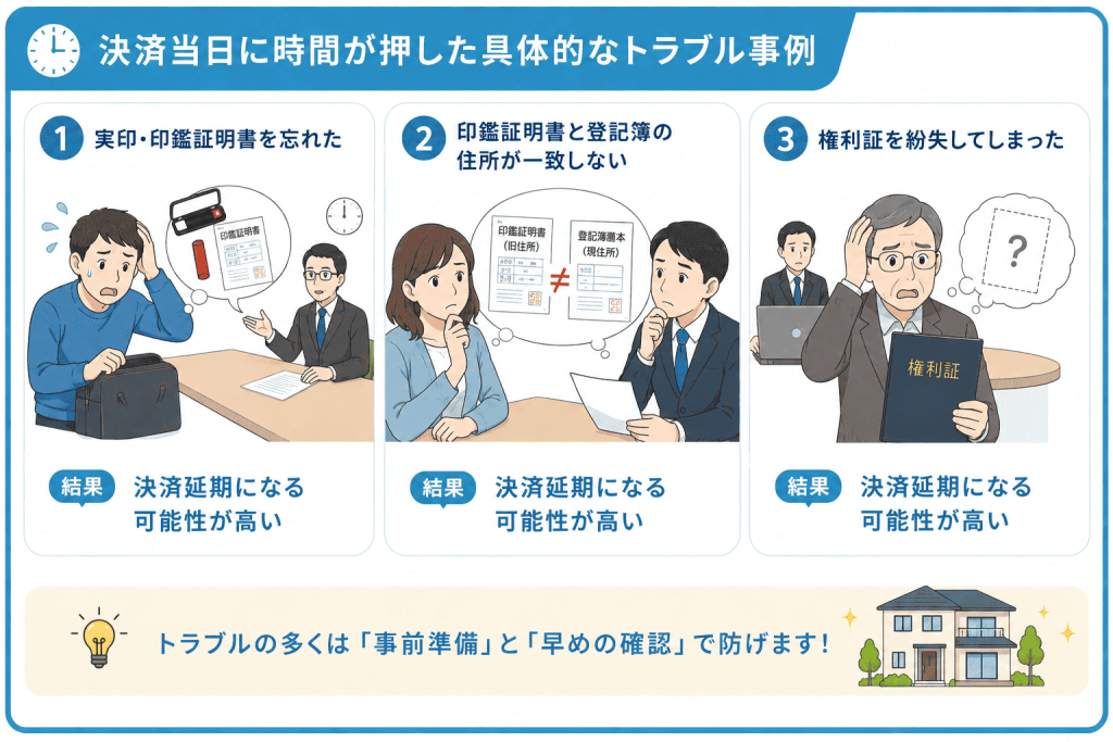 決済当日に時間が押した具体的なトラブル事例、よくある不安Q&A