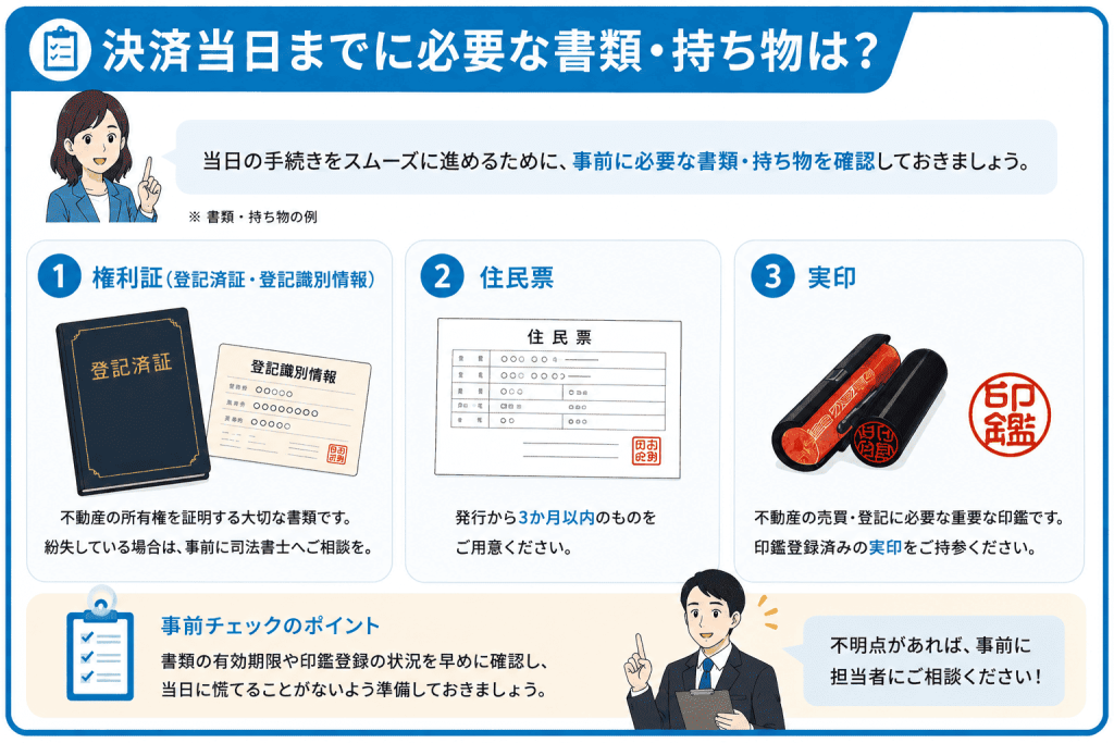 決済当日までに必要な書類・持ち物は?不動産決済日の延期で違約金発生は避けよう