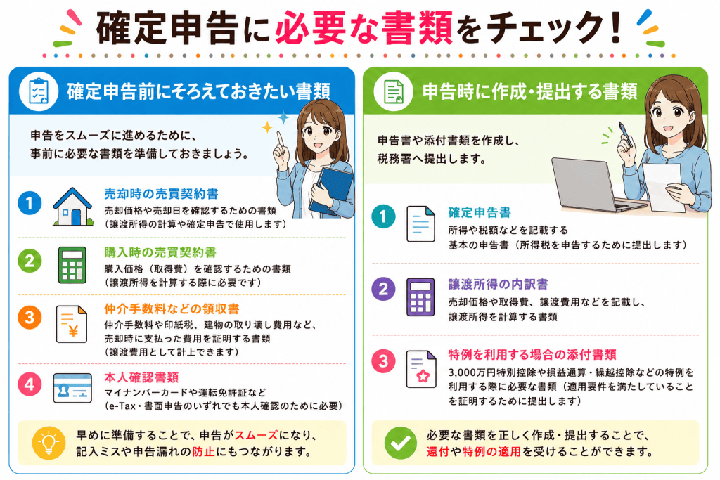 不動産売却後の確定申告で必要な書類