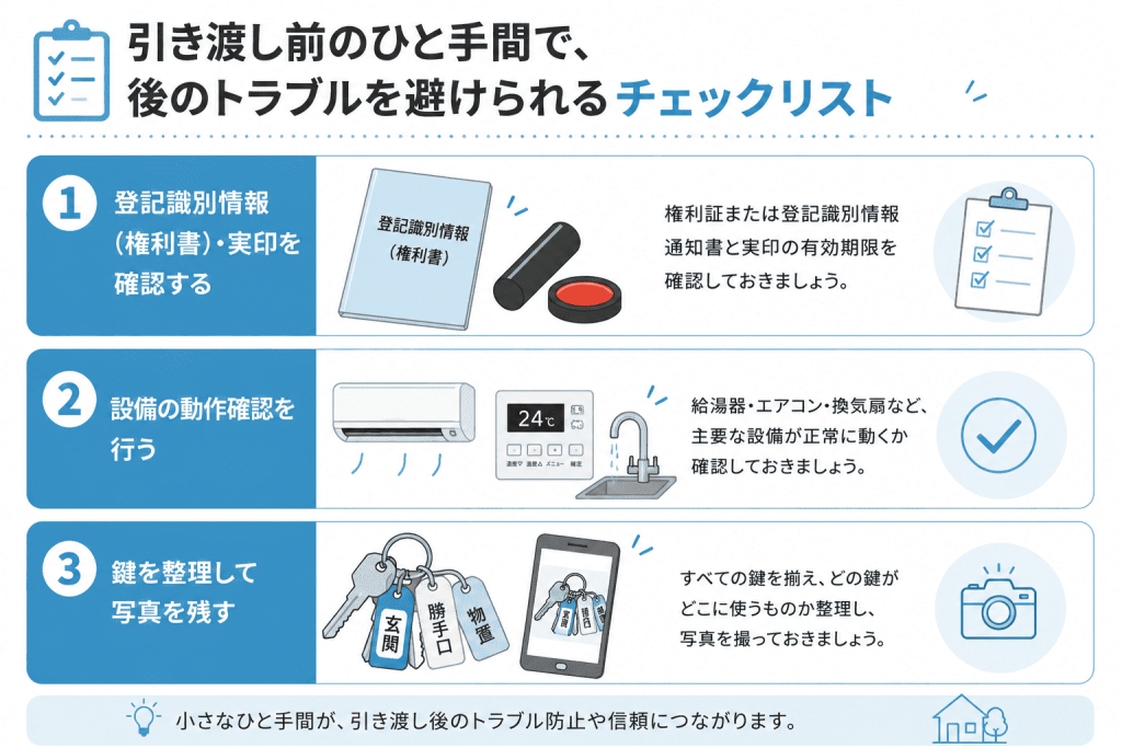 引き渡し前のひと手間で、後のトラブルを避けられるチェックリスト