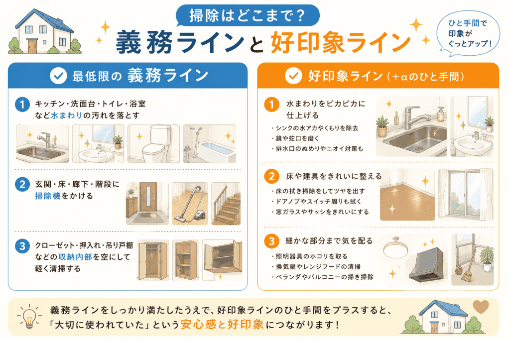 掃除はどこまで?義務ラインと好印象ライン