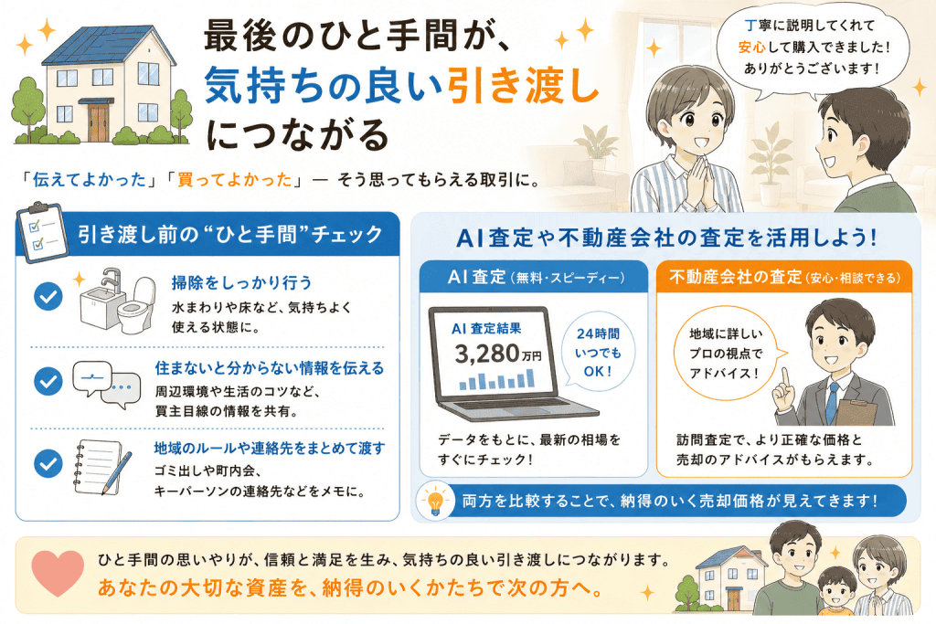 最後のひと手間が、気持ちの良い引き渡しにつながる