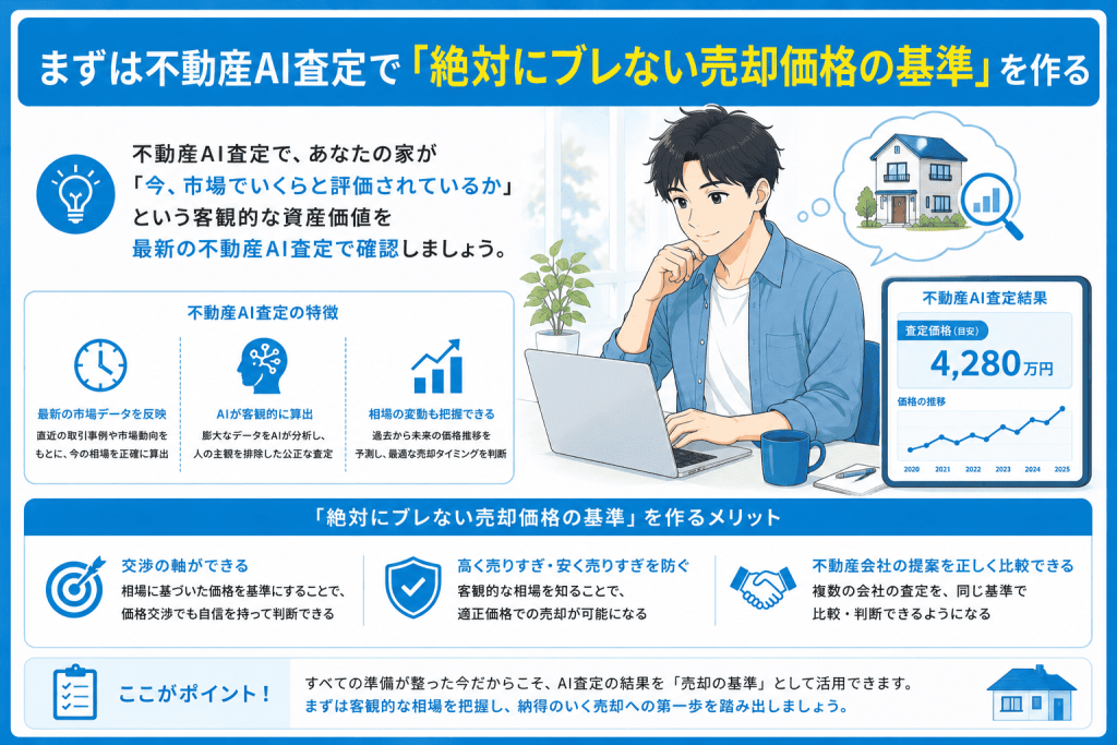 まとめ:準備が全てできたら、まずは不動産AI査定で「絶対にブレない売却価格の基準」を作る
