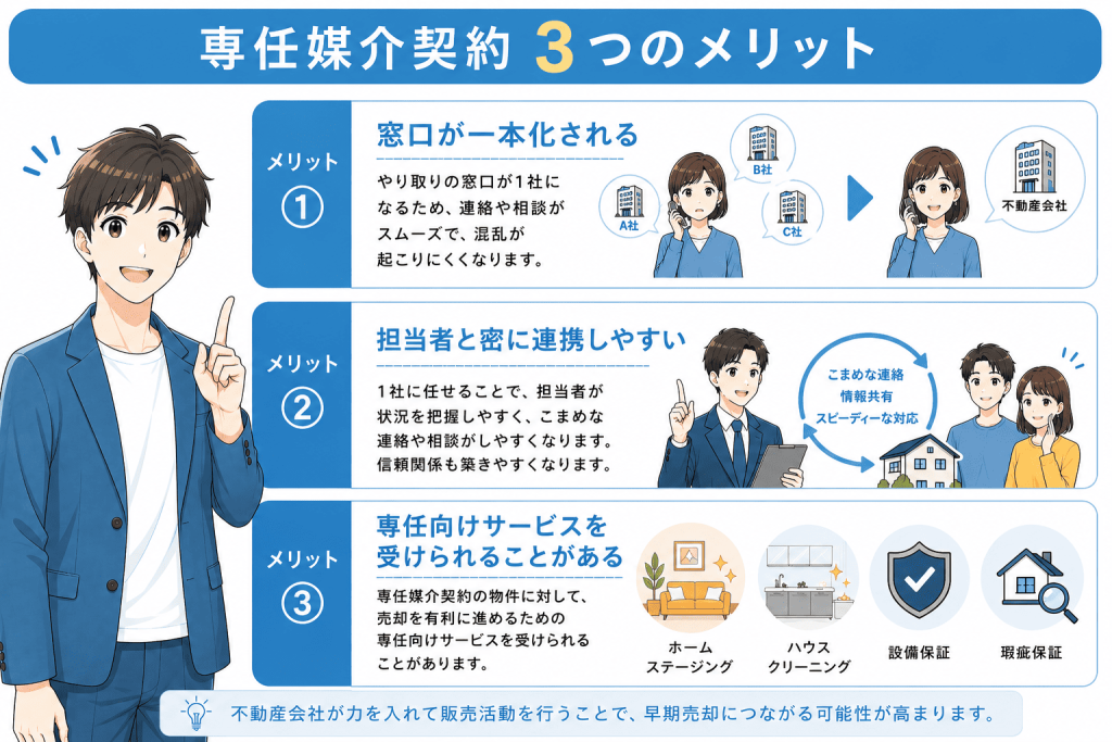 専任媒介契約を選ぶ3つのメリット