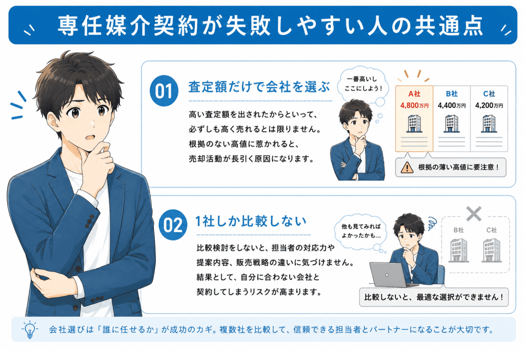 専任媒介契約が失敗しやすい人の共通点