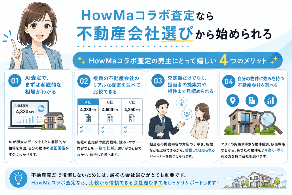 HowMaコラボ査定なら不動産会社選びから始められる