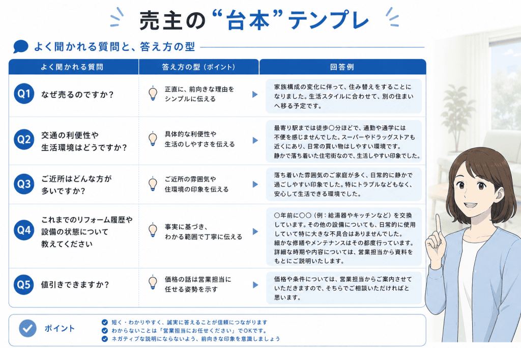売主の“台本”テンプレ(しゃべりすぎてボロを出さないために)