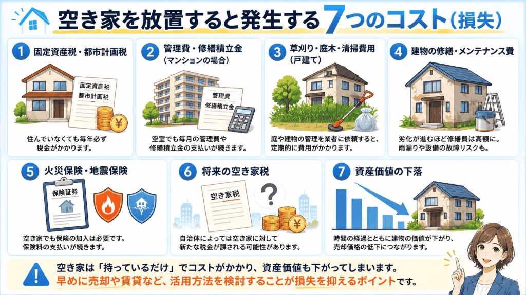 空き家を放置すると発生する7つのコスト(損失)