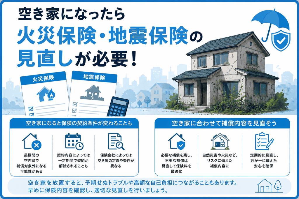 空き家だからこそ火災保険・地震保険を見直そう
