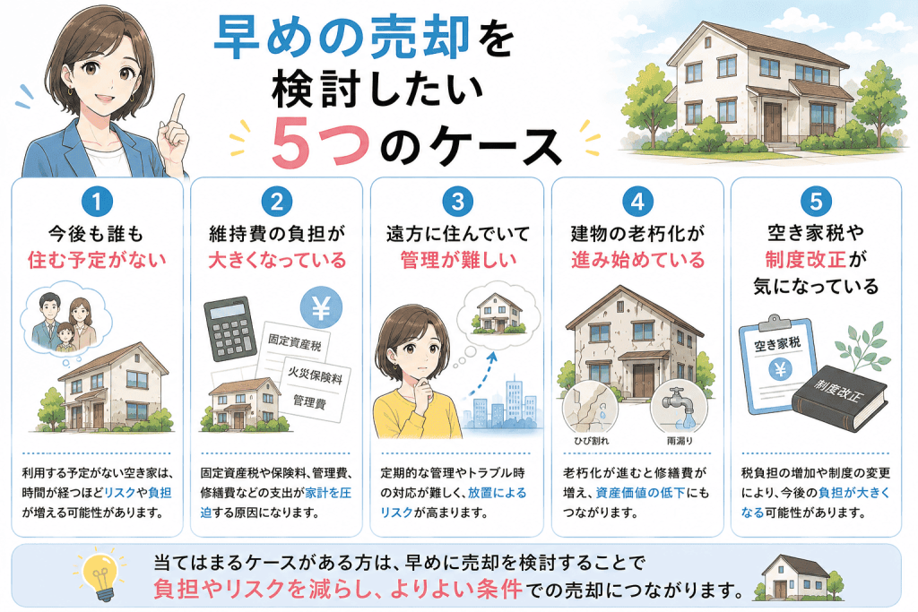 空き家を早く売ったほうがよい5つのケース