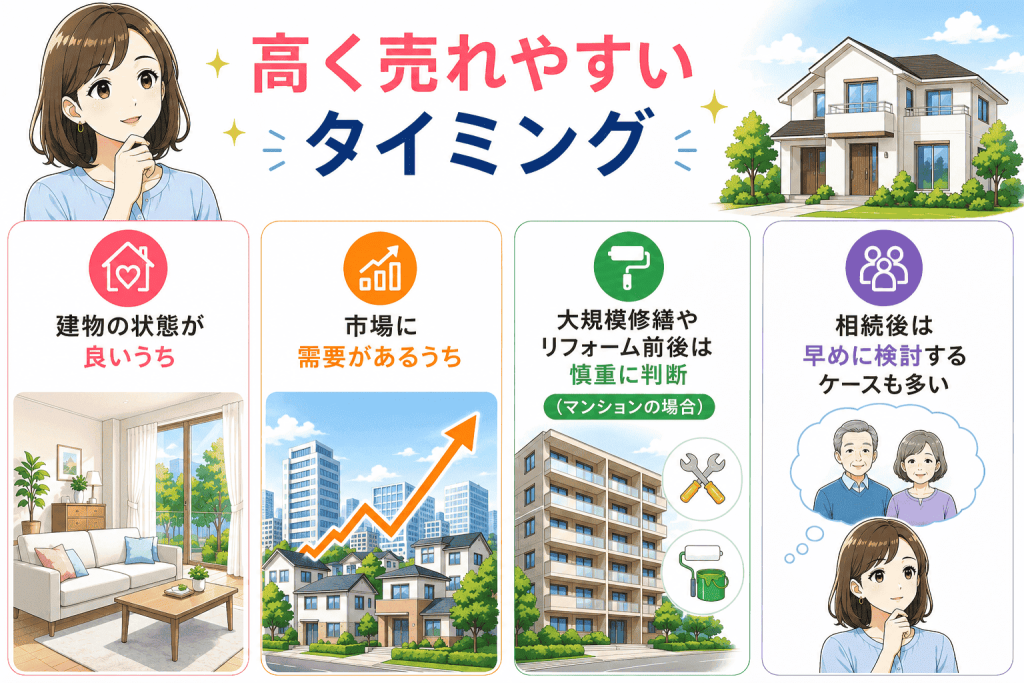 空き家が高く売れやすいタイミングとは?