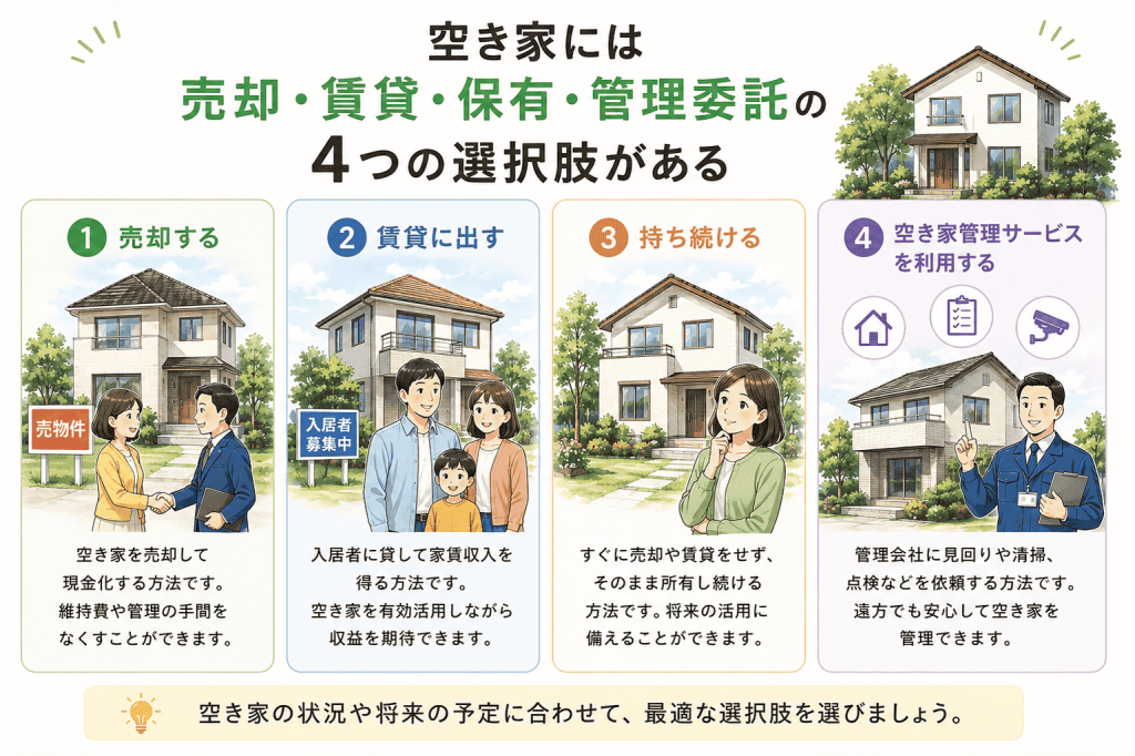 空き家をどうするか迷ったら?4つの選択肢