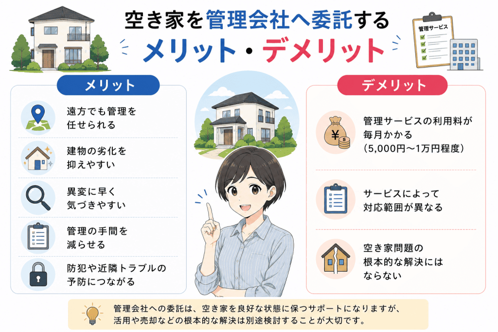 選択肢④ 空き家を管理会社へ委託するメリット・デメリット