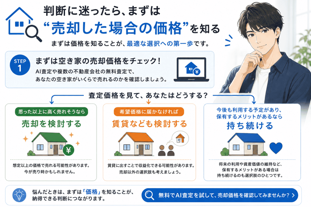 判断に迷ったら、まずは”売却した場合の価格”を知る