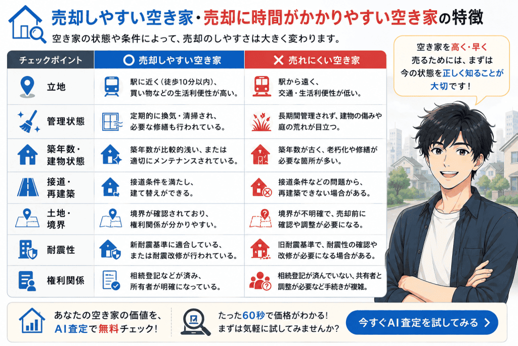 売却しやすい空き家・売れにくい空き家の違いとは?