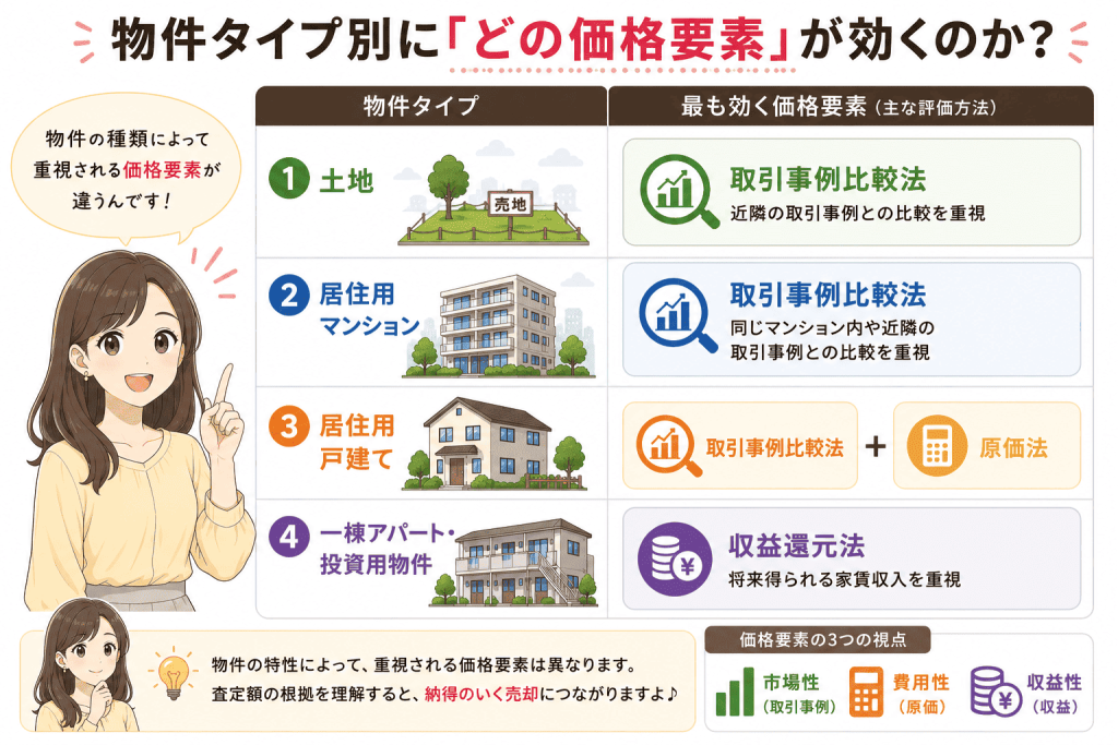 物件タイプ別に「どの価格要素」が効くのか?