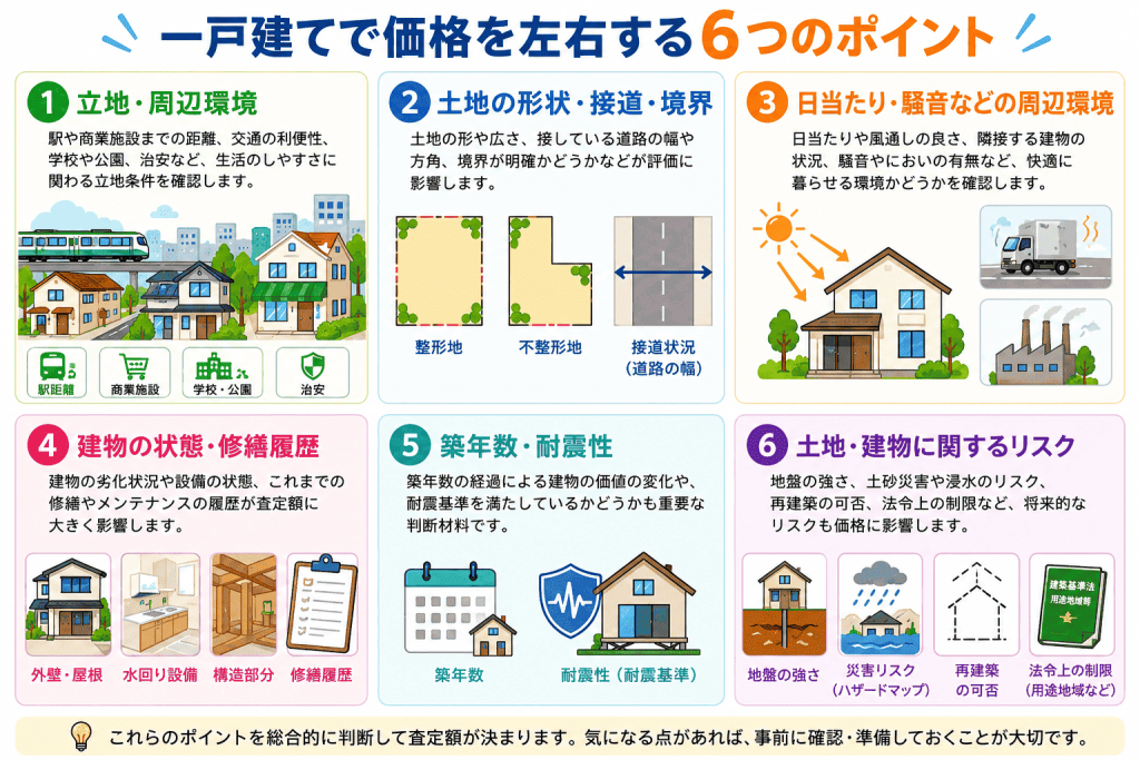 一戸建ての査定では何を見る?価格を左右する6つのポイント