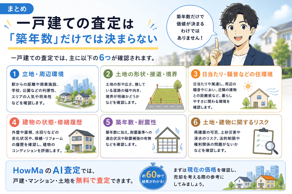 まとめ|一戸建ての査定は「築年数」だけでは決まらないので、HowMaのAI査定やコラボ査定で「リアルな価値」と向き合おう