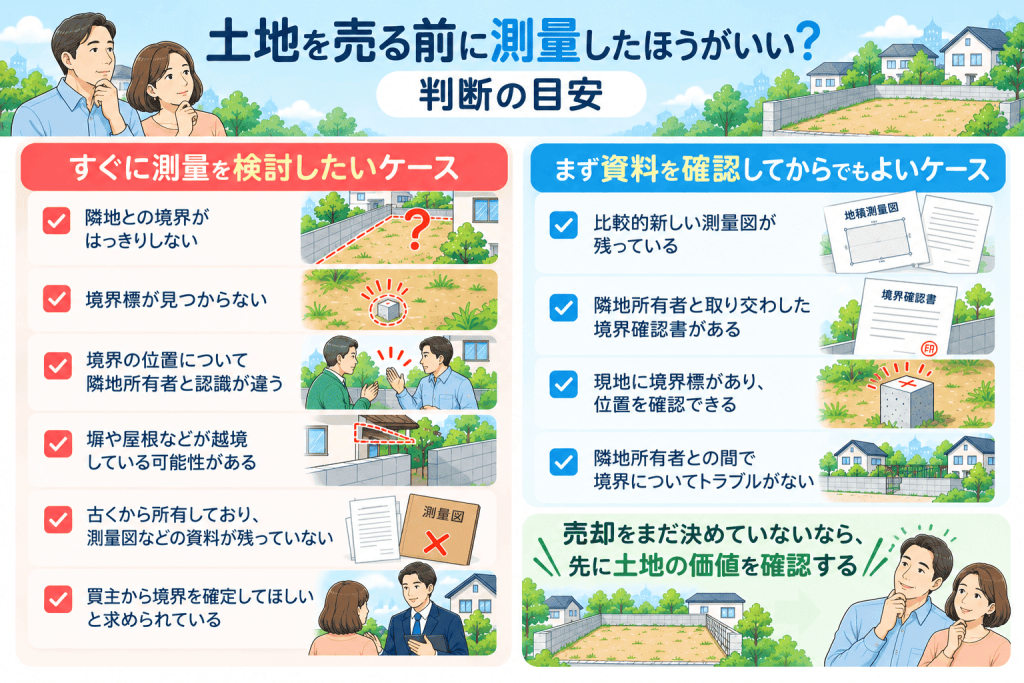 土地を売る前に測量したほうがいい?判断の目安