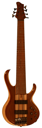John Platter's<br>7-string Ibanez BTB 747 bass<br>converted by Kerry Char<br>fretboard by Jeff Kosmoski