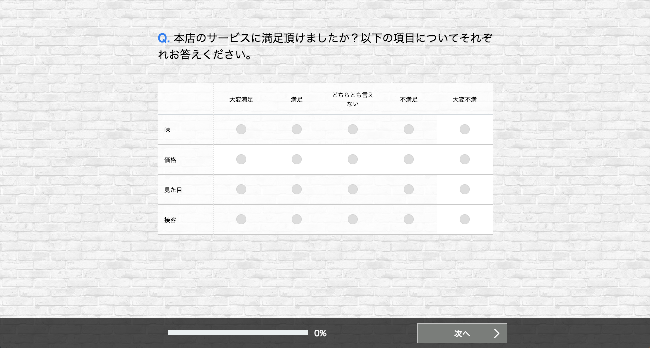 縦横表組みの「マトリクス形式」で n 段階評価をおこなう 縦横表組みの「マトリクス形式」で n 段階評価をおこなう