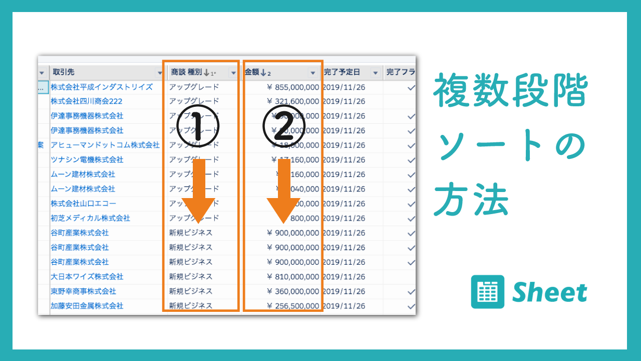 SalesforceデータをExcelライクに並び替え！複数段階でソートしよう 株式会社マッシュマトリックス