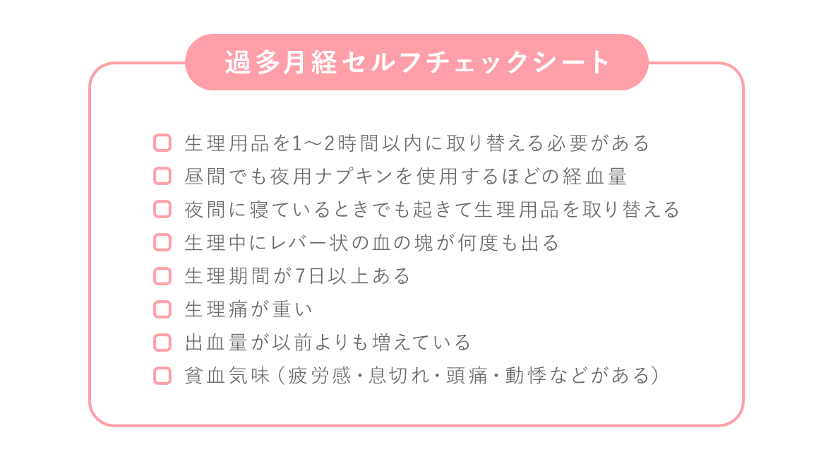 過多月経セルフチェックシート